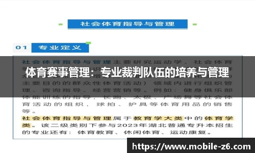 体育赛事管理：专业裁判队伍的培养与管理